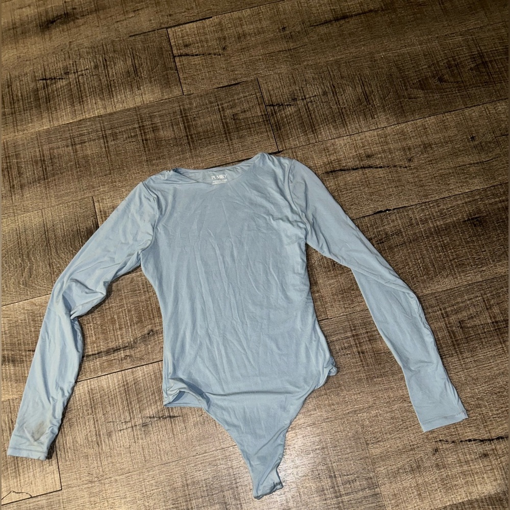 Light Blue Long Sleeve Bodysuit